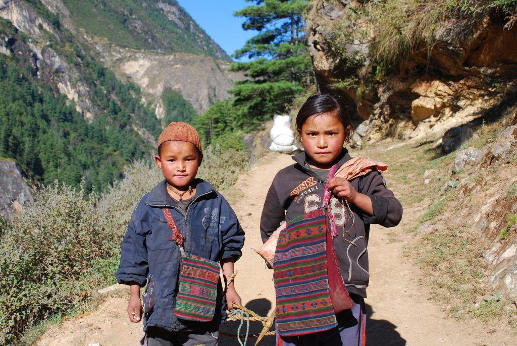 Children of Manaslu trek