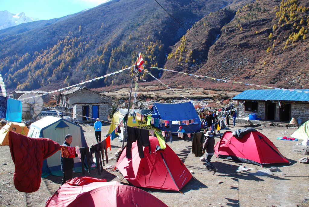 Camp in Samagau in manaslu